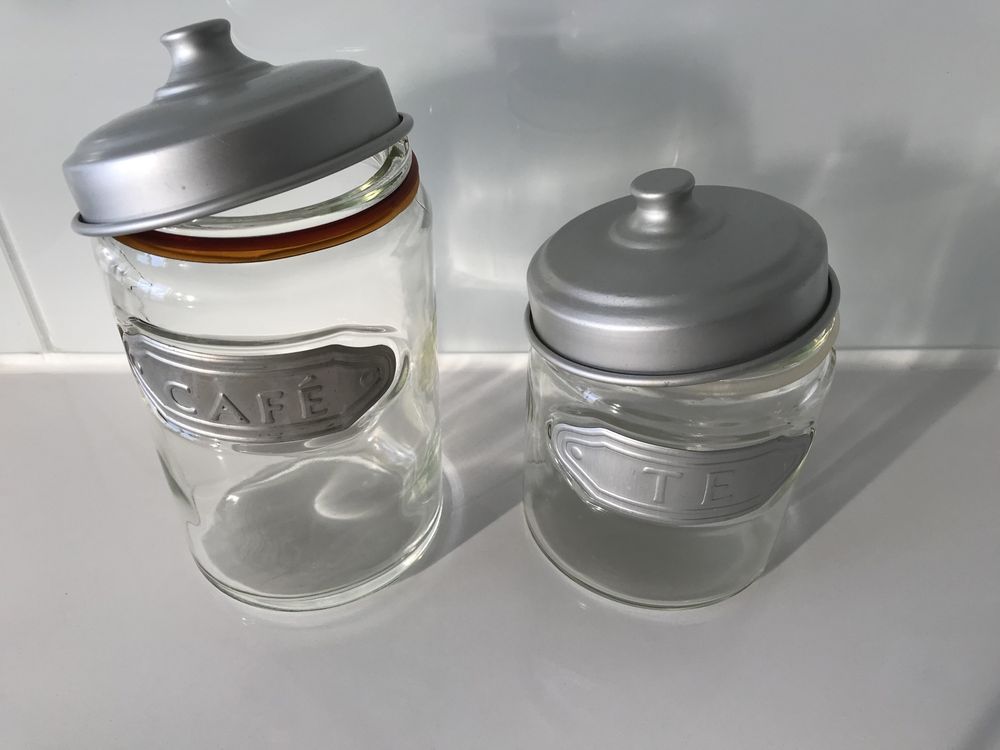 Conjunto de frascos chá e café