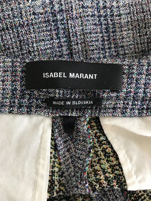 Isabel Marant spodnie kuloty pepitka szeroka nogawka S