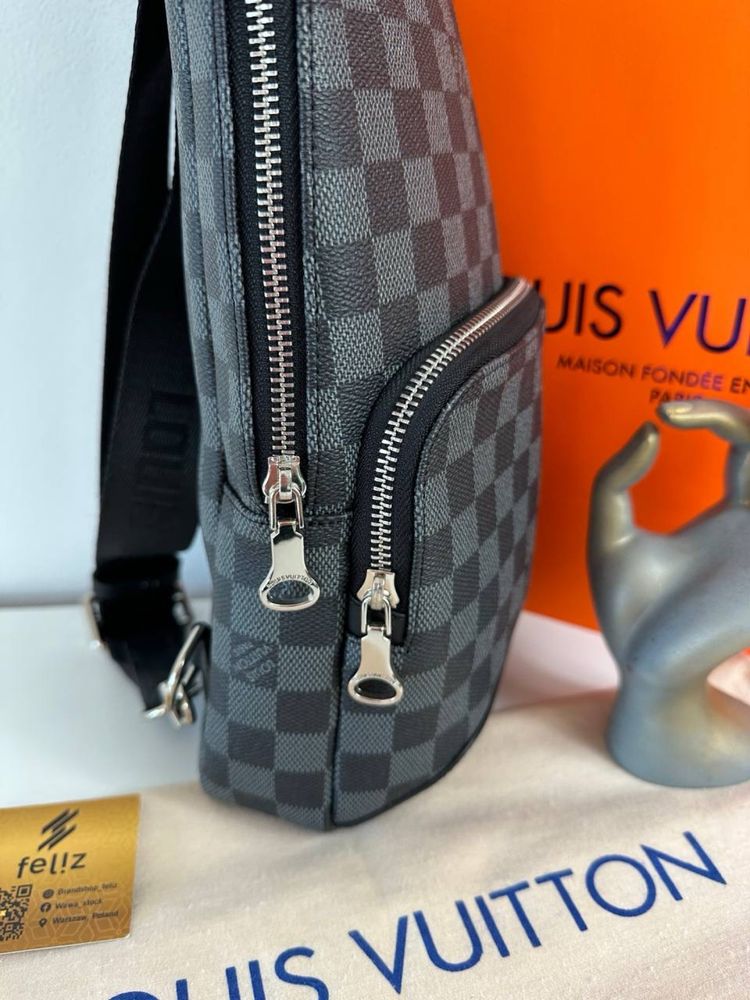 Skórzana nerka saszetka na ramię Premium Louis Vuitton Avenue Slingbag