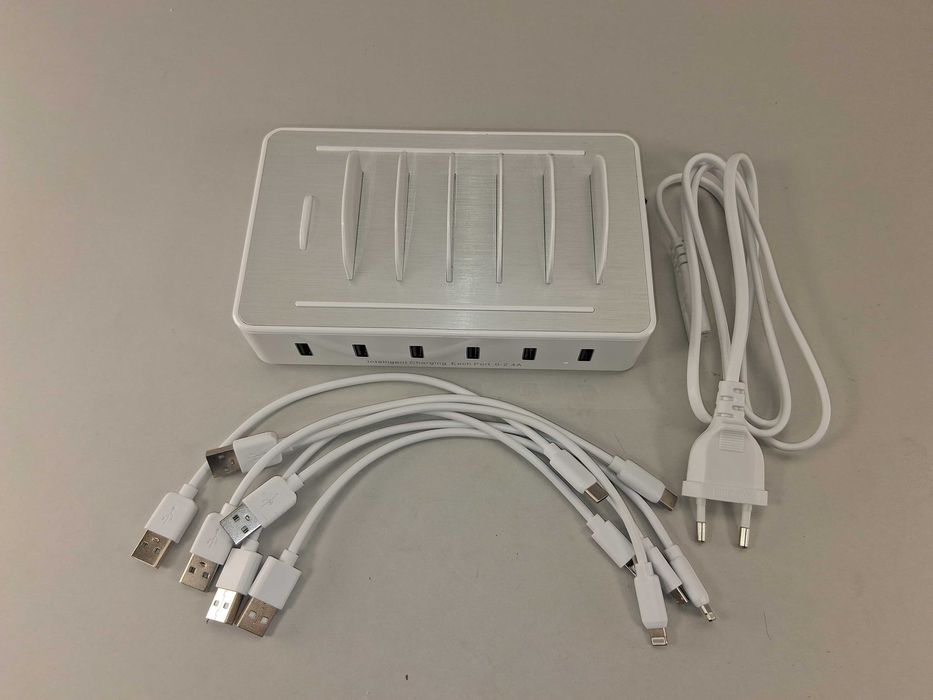 N047 Stacja Dokująca Ładowarka USB 6 Portów Quick Fast Smart Ładowanie