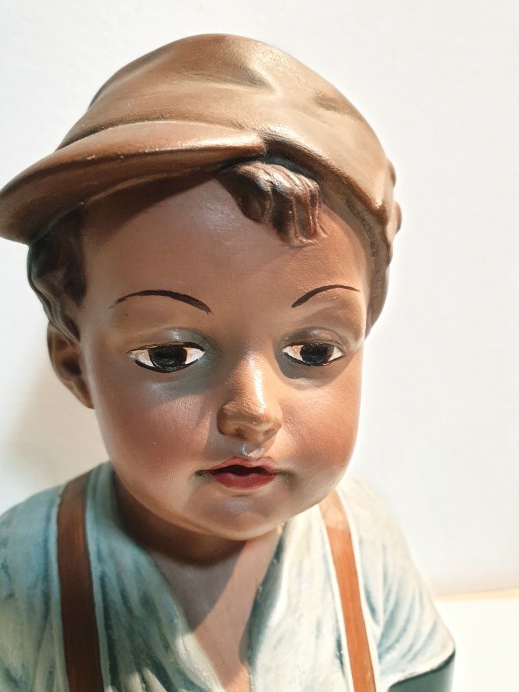 Lindo busto em faiança vintage assinado