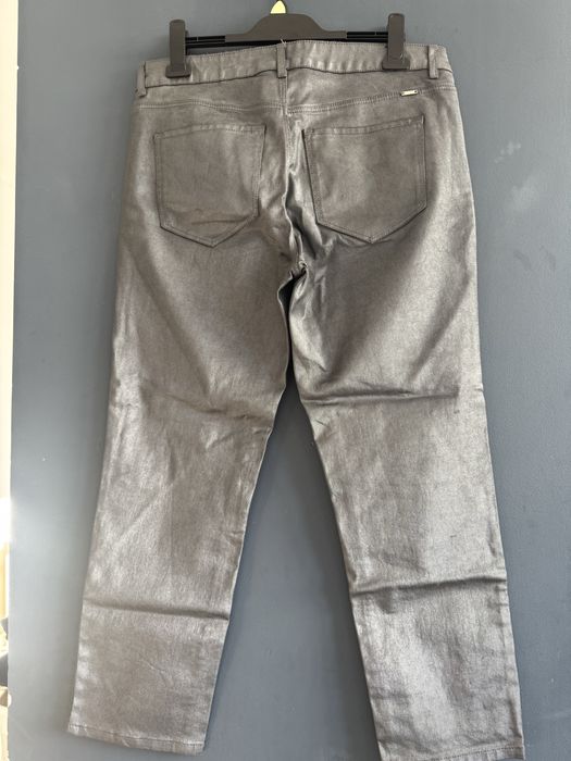 Spodnie Massimo Dutti woskowane metaliczne szare 42