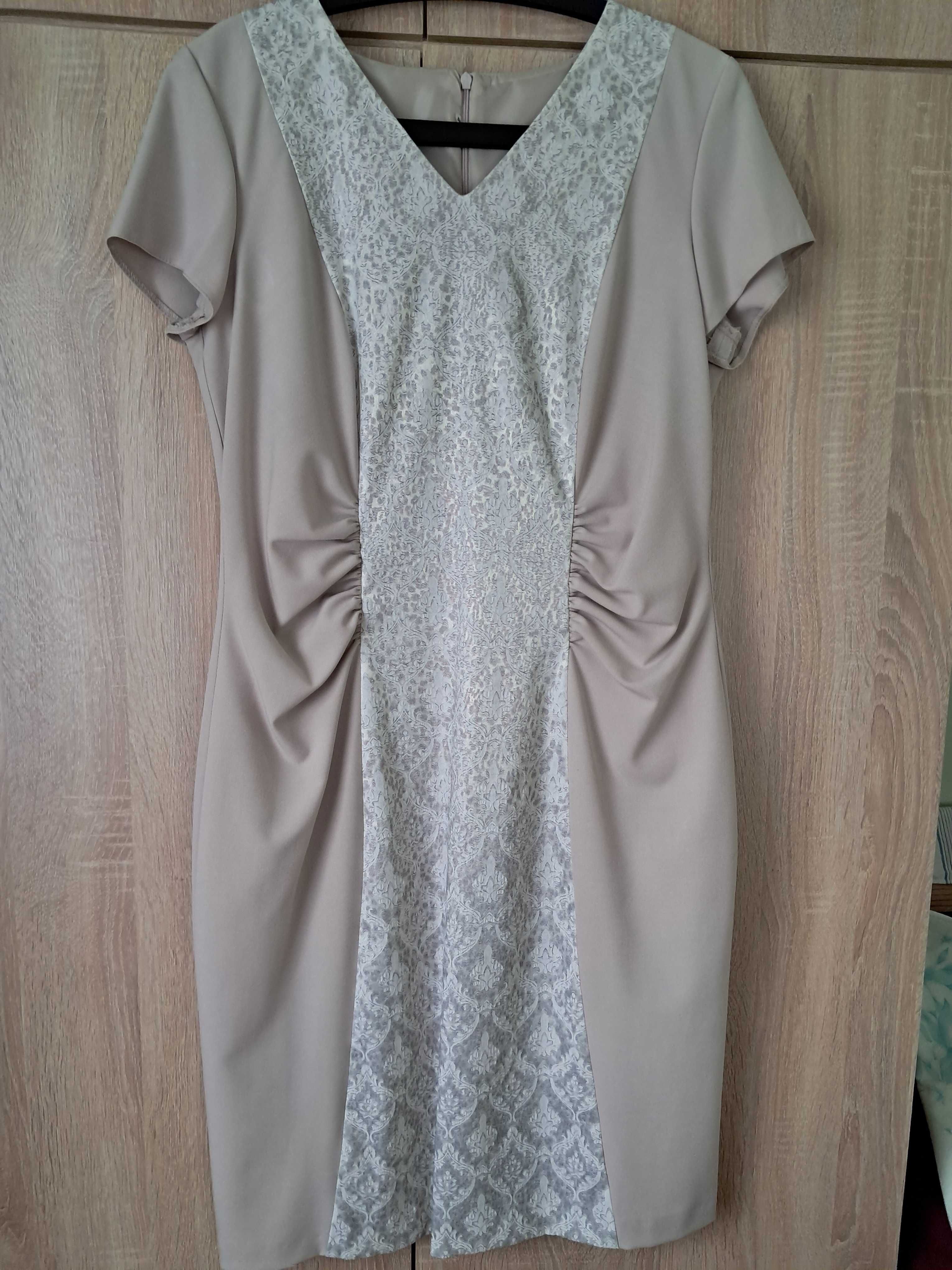 Sukienka, żakiet, torebka - elegancka, rozm. 44, raz ubrana