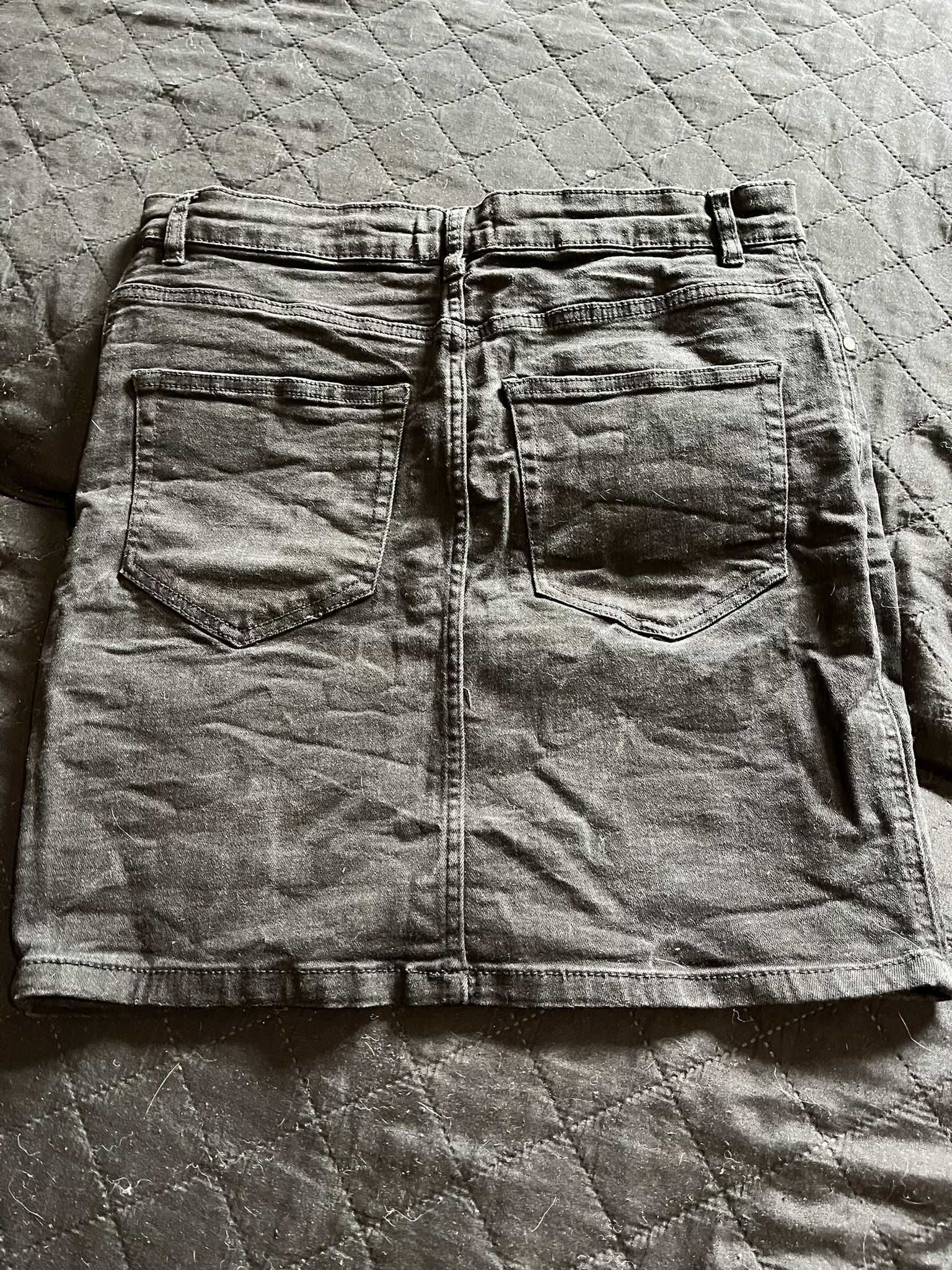 Spódnica czarny jeans Amisu XL/42 obcisla