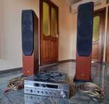 Zestaw stereo Yamaha RX-797 + kolumny ELAC FS 58 + pilot + kable
