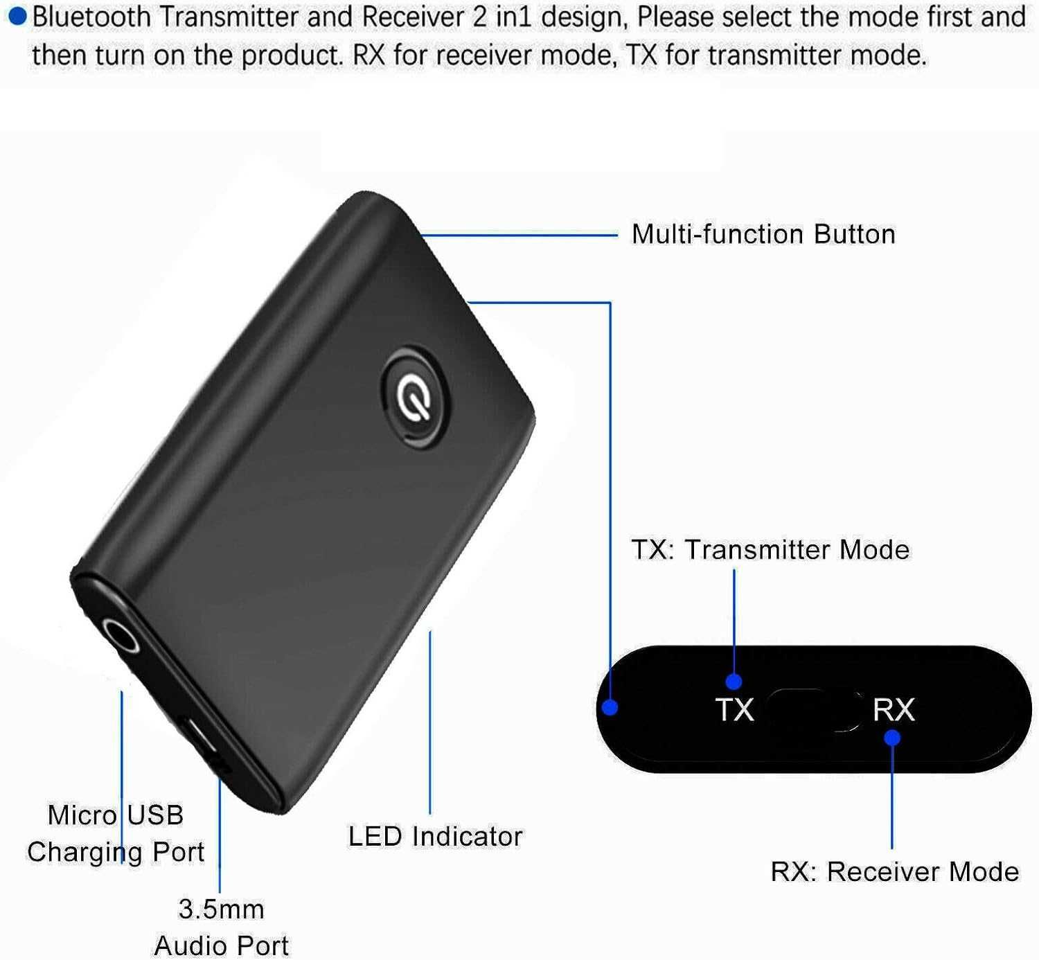 Transmiter Audio Bluetooth 2w1 B10S 5.0