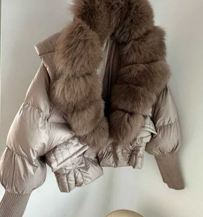 Kurtka zimowa nowa kolekcja lisy futro naturalne 2025