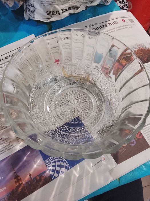 Saladeira vidro trabalhado