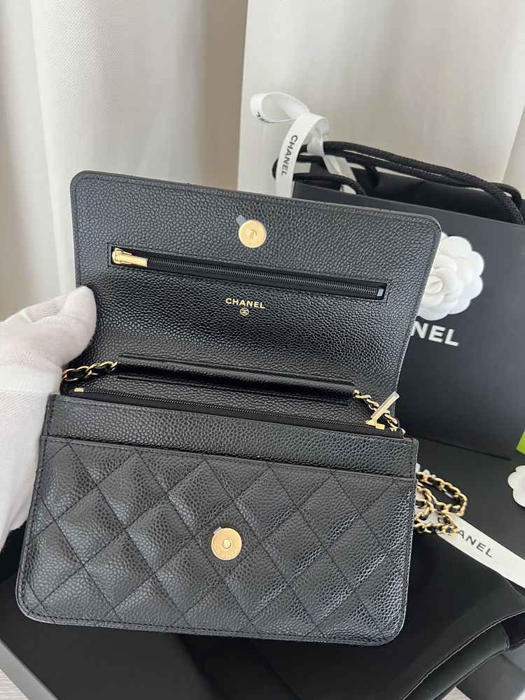 Chanel wallet on chain czarna torebka klasyczna elegancka caviar