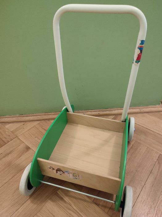 Wózek Pchacz drewniany Ikea mula kolor zielony