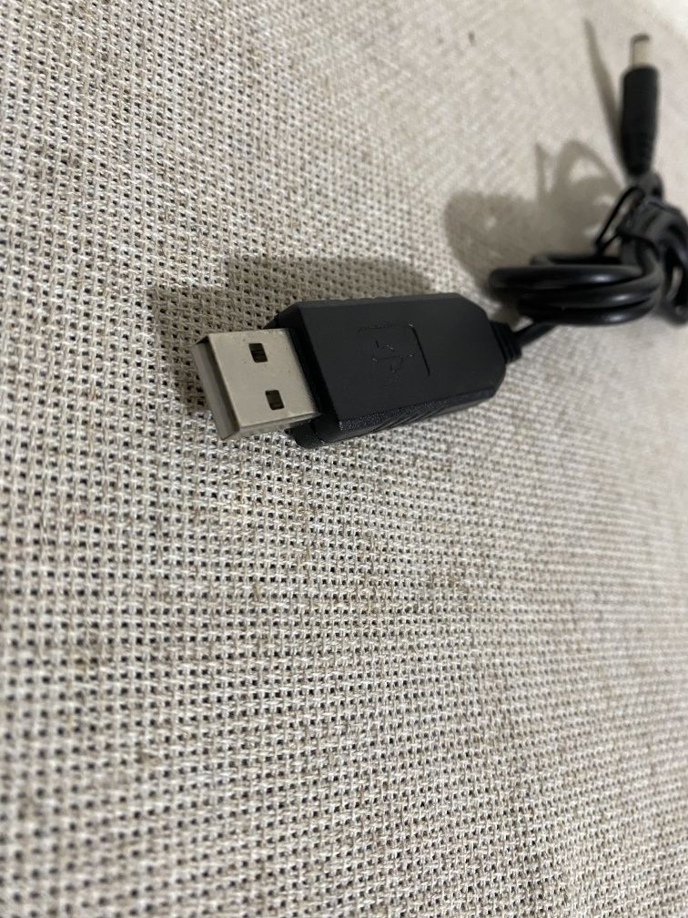 Кабель для живлення роутера від павербанка USB DC перетворювач 5в -12в