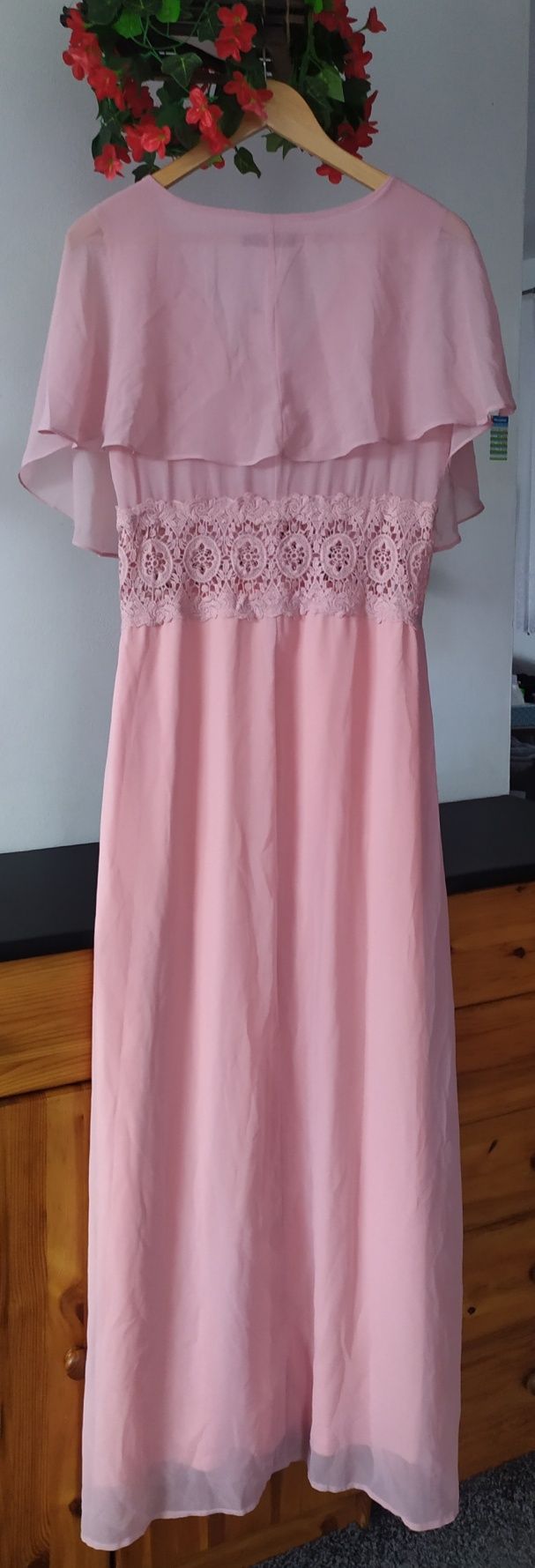 Nowa suknia na wesele /szyfonon, koronka, pelerynka r. 42 BOOHOO