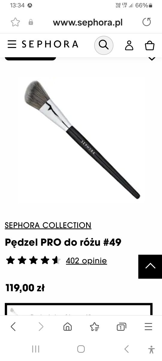 NOWY#49 SEPHORA pędzel konturowanie twarzy róż rozświetlacz bronzer