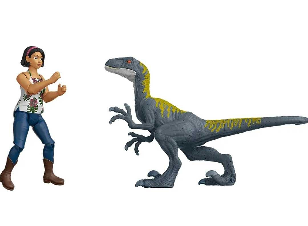 JURASSIC WORLD Obóz Kredowy Sammy i Velociraptor figurka Mattel