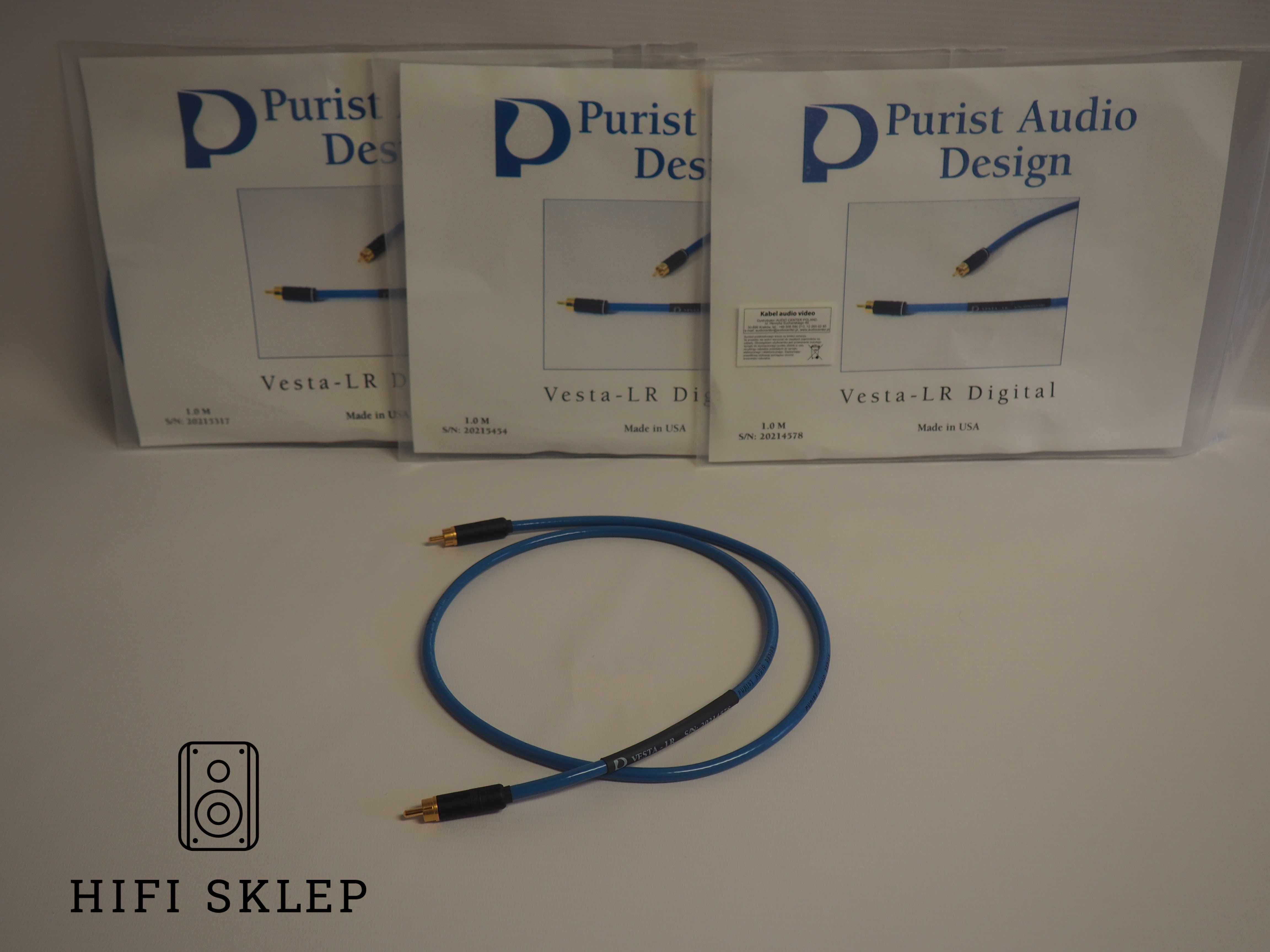 Purist audio design VESTA -kabel cyfrowy/coax RCA  - 1m/wyprzedaż !
