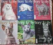 Trzy Koty - zestaw 6 czasopism archiwalnych o kotach