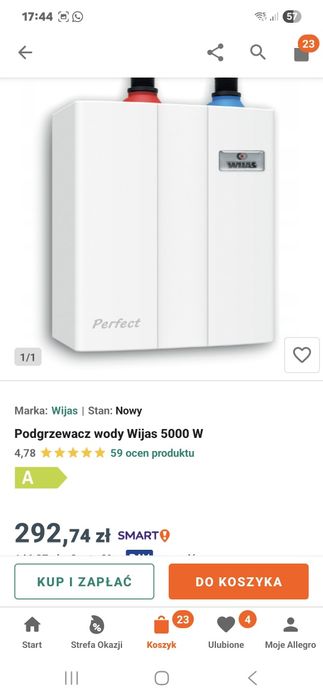 Nowy podgrzewacz wody