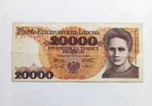20.000 zł  1989 i 100 zł 1948