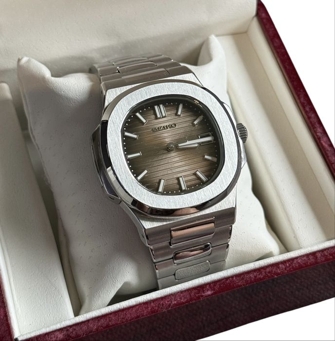 Zegarek seiko mod automatyczny brazowo czarno srebrny nowy nautilus