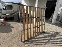 Cama completa em pele castanha  com estrado 160/200