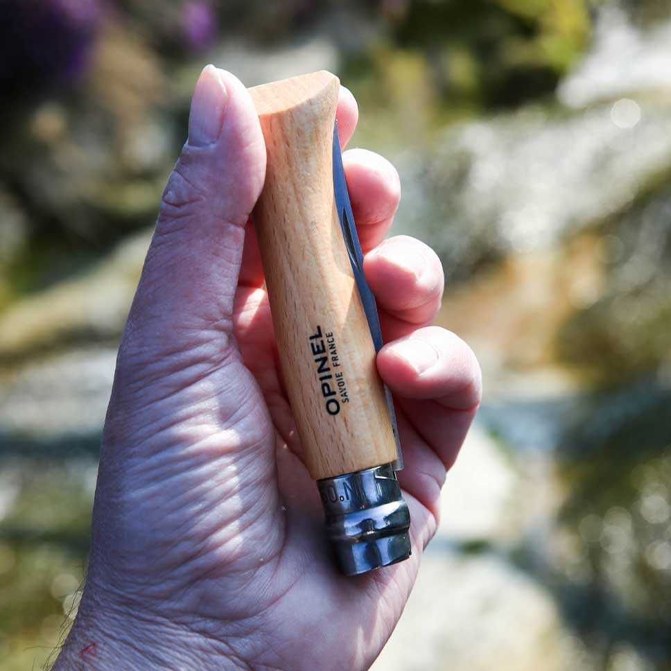 Opinel Inox 9 Франция кухонный острый нож сталь нержавейка  ручка бук