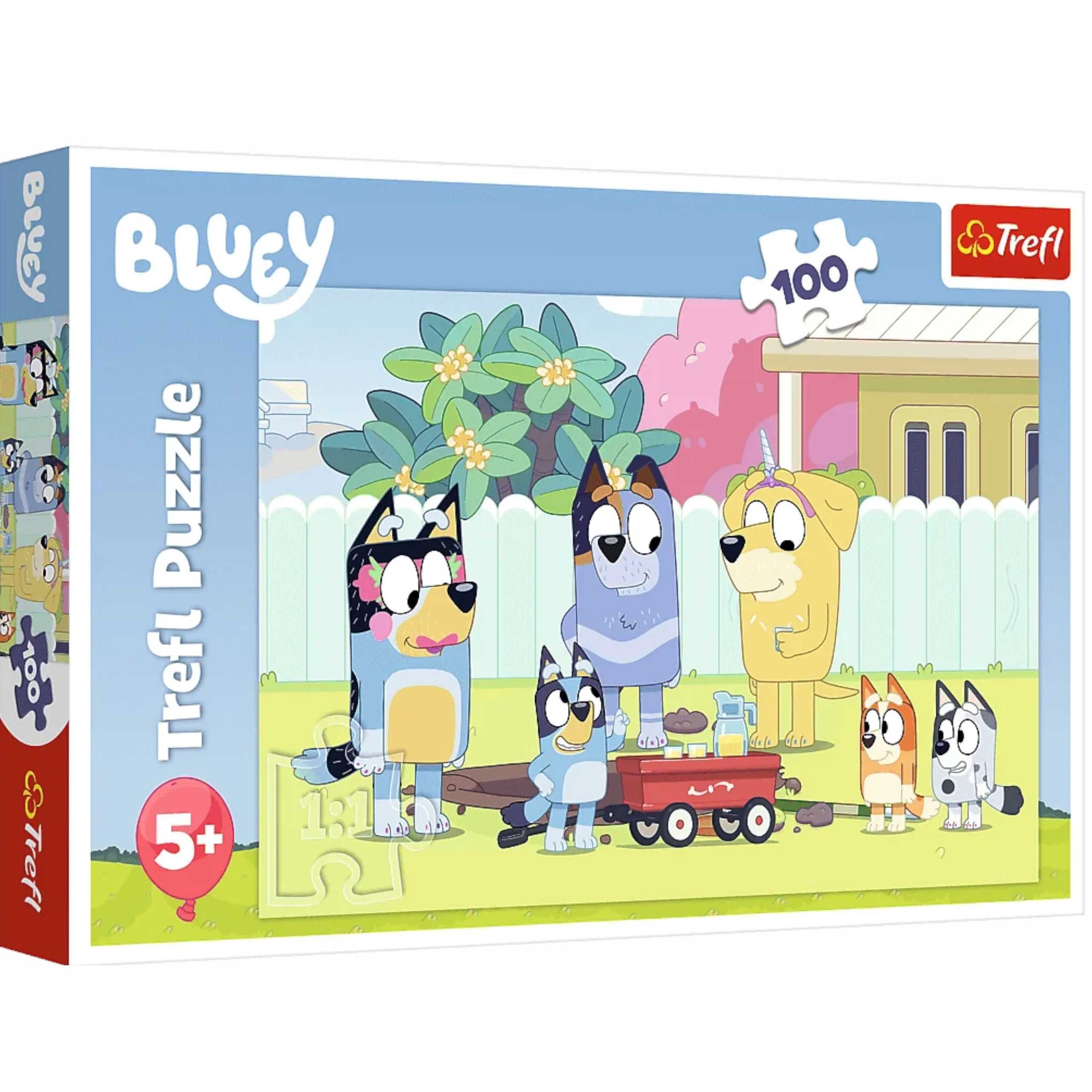 100 puzzli Trefla Wesoły Bluey i jego świat 16471 wiek 5+