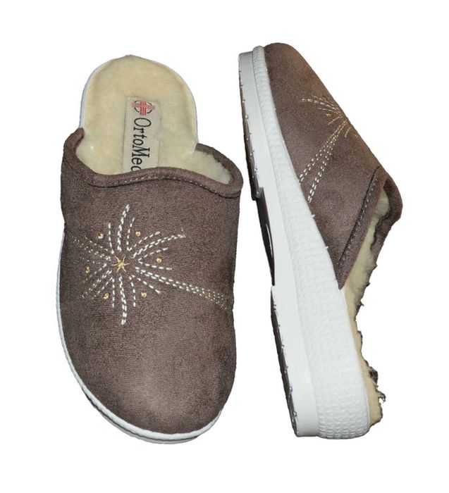 Wygodne pantofle kapcie damskie ocieplane wełną lekka podeszwa rozm 41