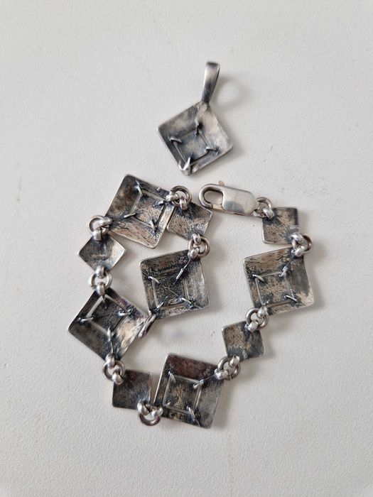 Srebrna bransoletka + zawieszka