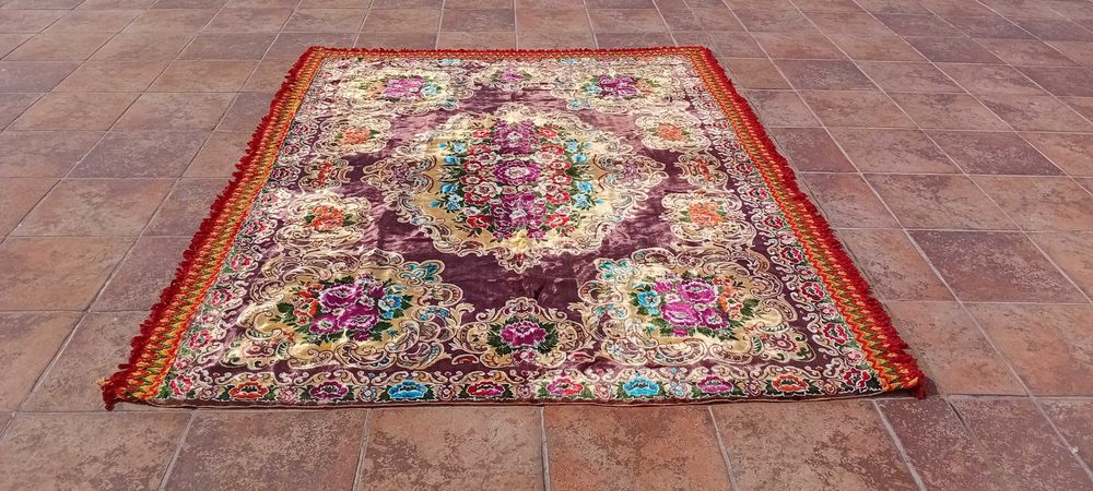 Colcha Vintage de veludo italiano 200 x 160 cm