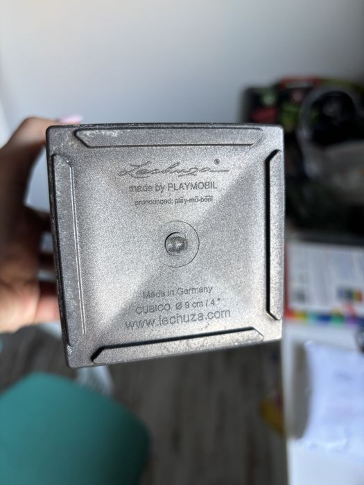 Donica Lechuza Cubico Alto Premium szary połysk osłonka doniczka
