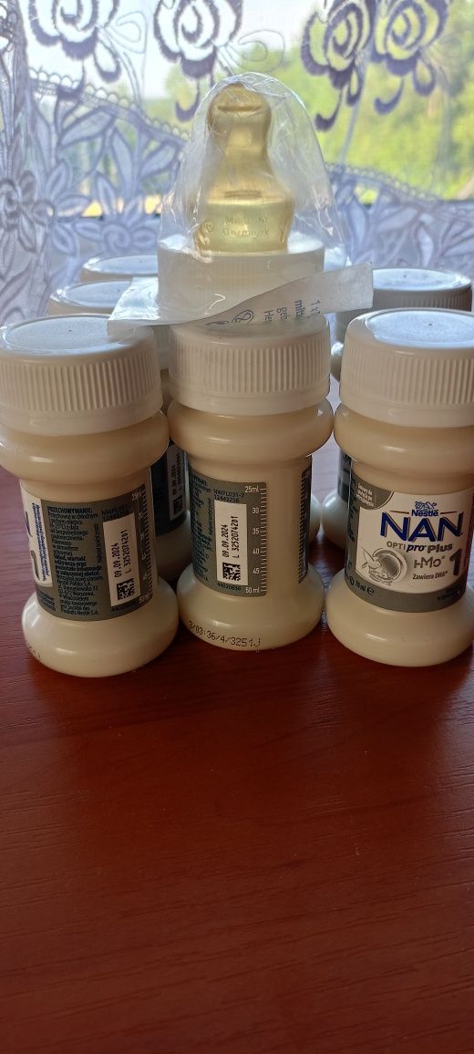Mleko modyfikowane NAN optipro plus 1 - 7 sztuk + smoczek 70ml