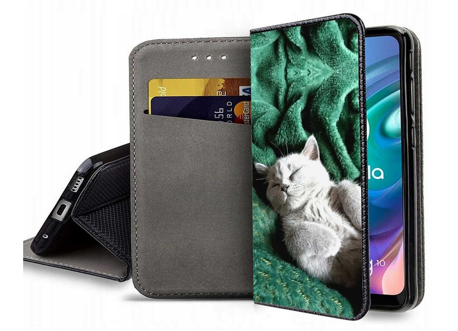 Etui zamykane na telefon kot Brytyjski iPhone Samsung Huawei Xiaomi