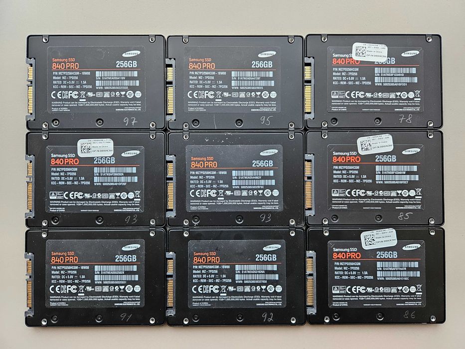 SSD 256Gb MLC 2.5 Sata Samsung 840 PRO MZ-7PD256 92 - 97% здоров'я