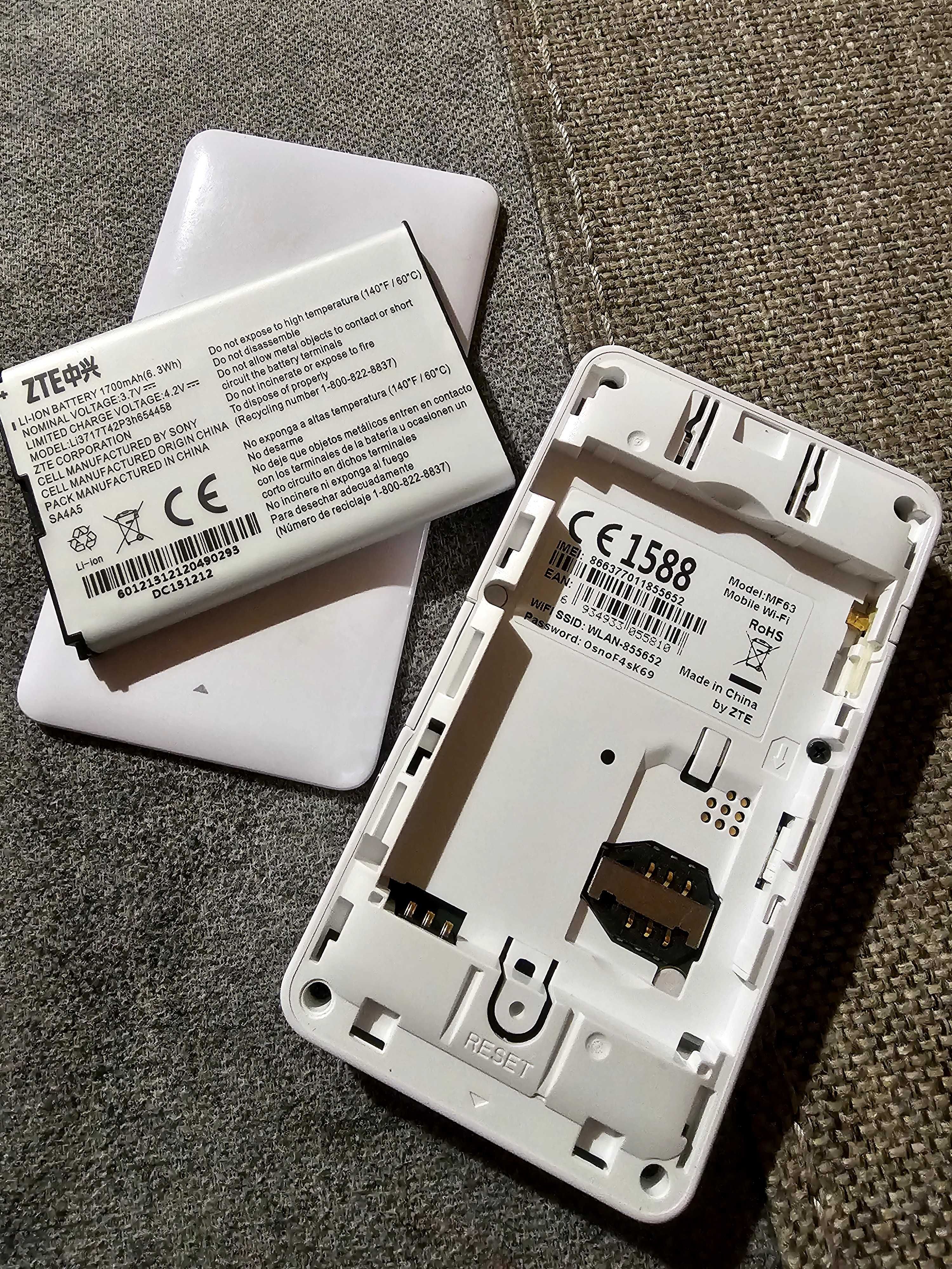 Mobilny router ZTE SIM MF63 Modem do internetu każda sieć