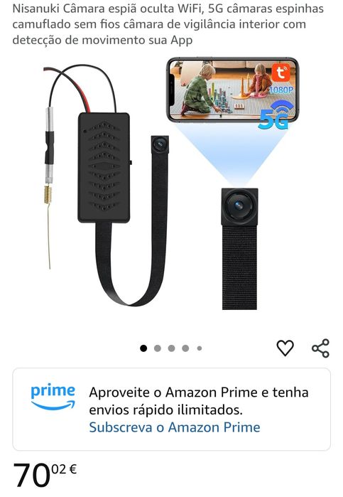 Mini Câmera WiFi HD com bateria.