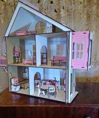 Іграшковий дім і ліфт будиночок яльковий на 5 кімат для ляльок лол