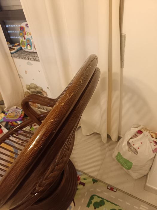 Cadeirão  de balanço em vime