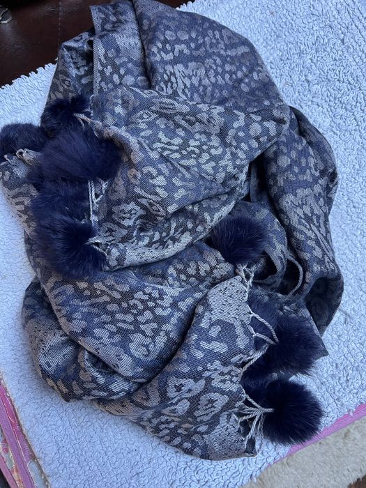 Szal szalik apaszka futerko naturalne krolik