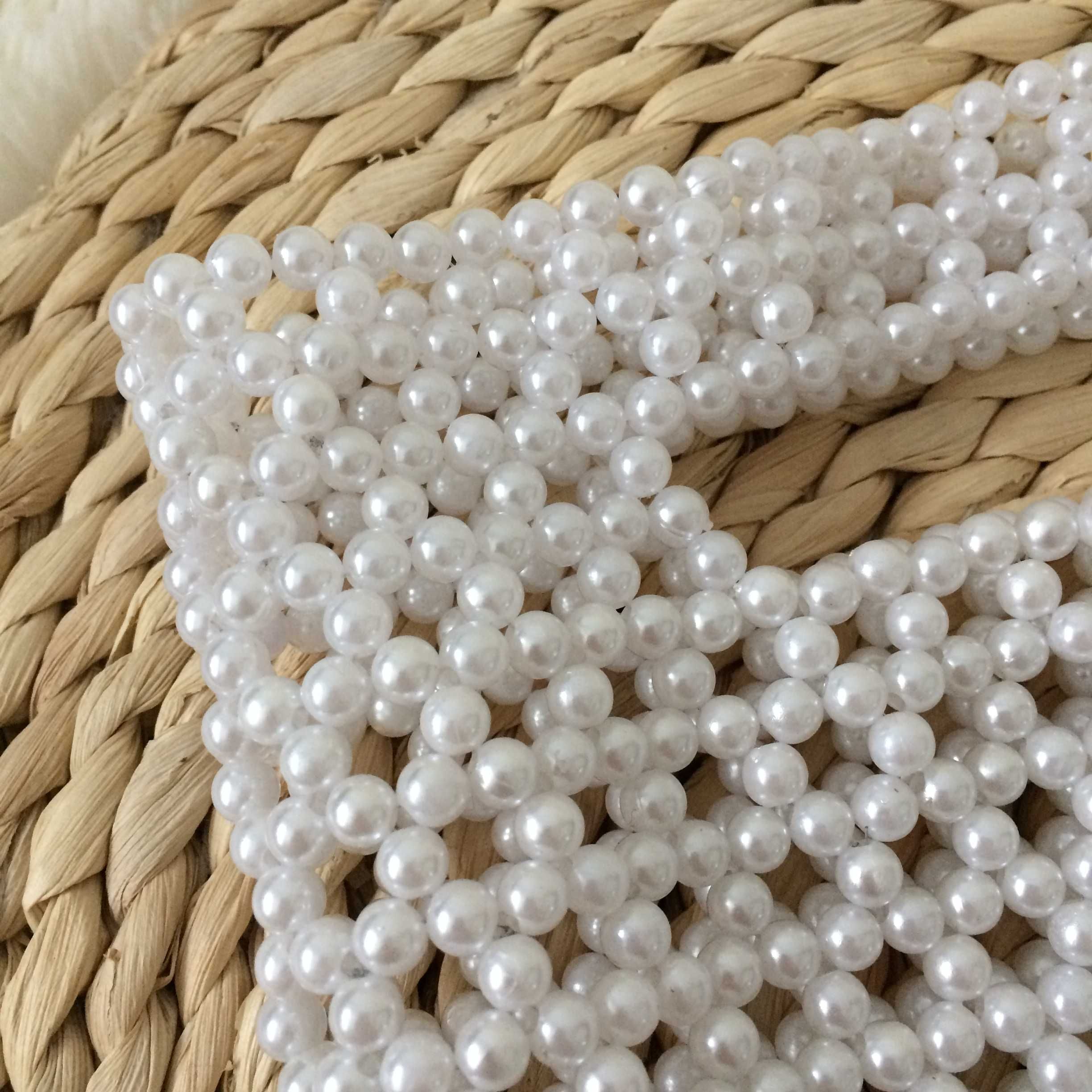 Torebka biała krem perłowa koraliki perły perełki pearl bag aesthetic