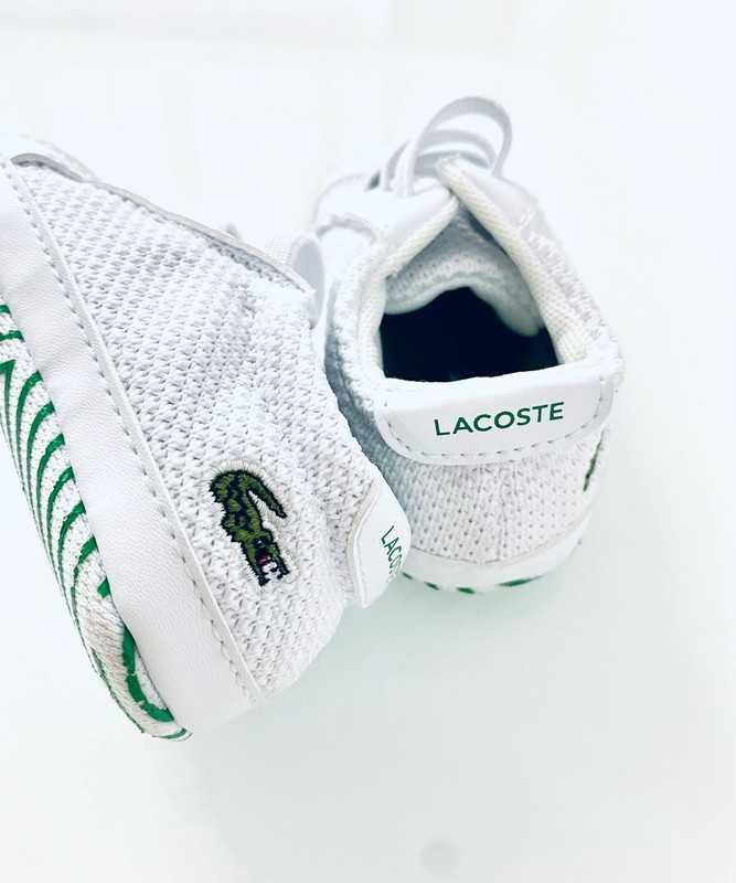Białe Adidasy niemowlęce Lacoste dla chłopca/dziewczynki, rozmiar 19