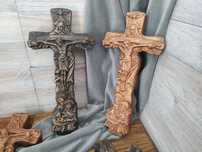 Drewniany Krzyż Krzyżyk na ścianę obraz 30cm