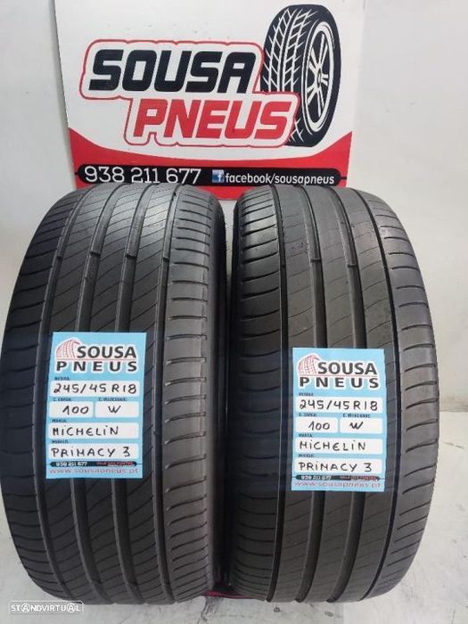 2 pneus semi novos 245-45r18 michelin - oferta dos portes