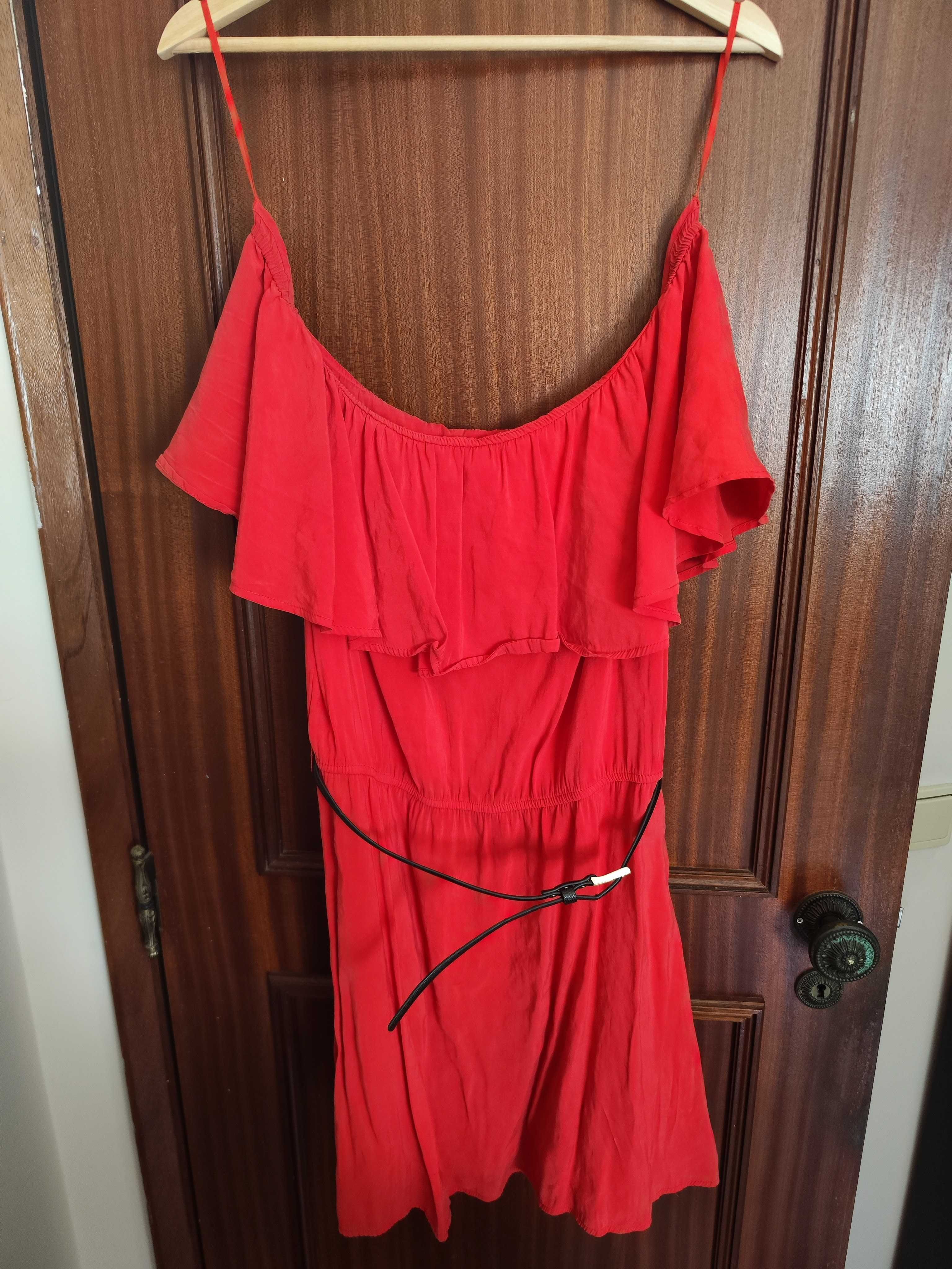 Vestido Verão Mango Vermelho Tam. M