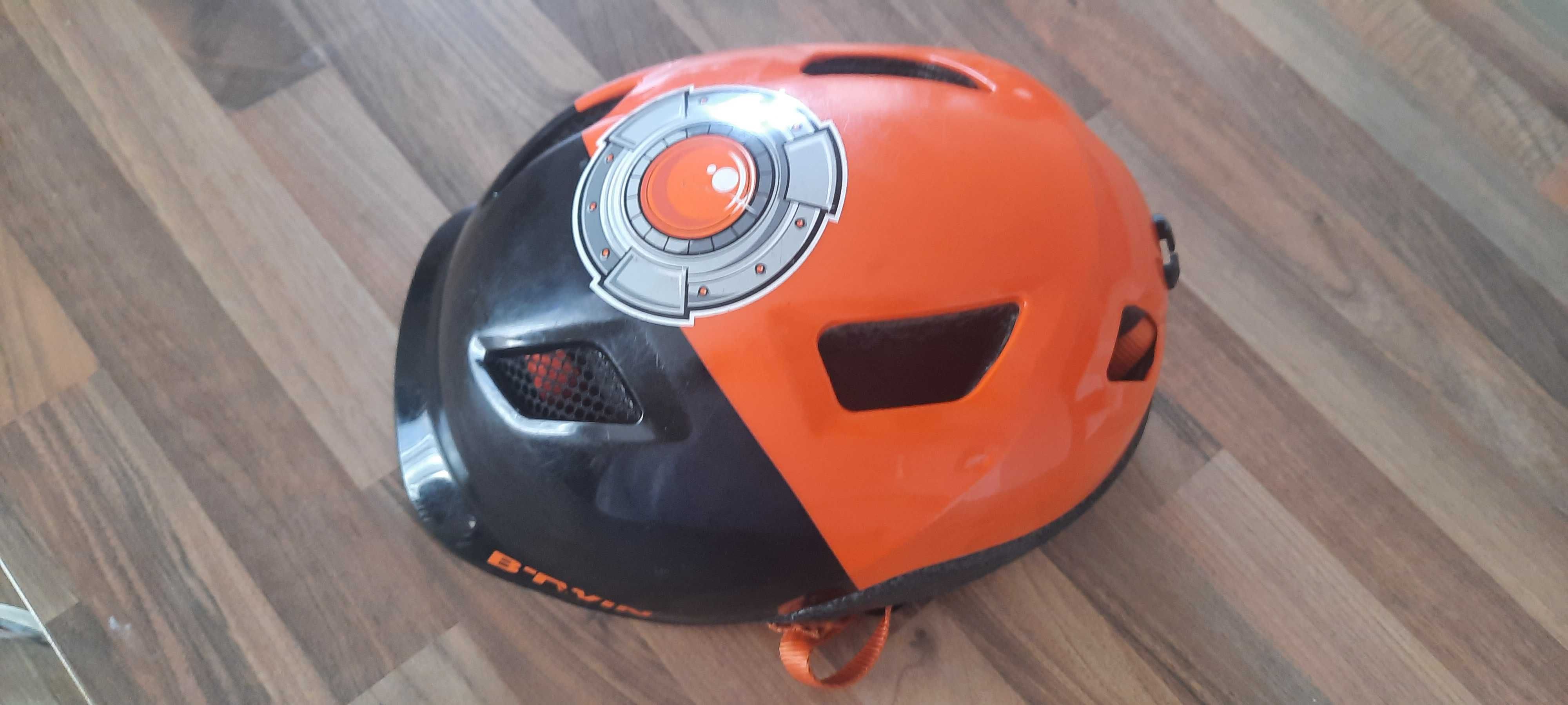 Kask chłopięcy decathlon btwin pomaranczowy dzieciecy