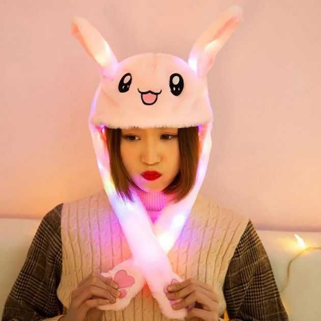 Карнавальная шапка с подсветкой и поднимающимися ушами (зайчик\пикачу)