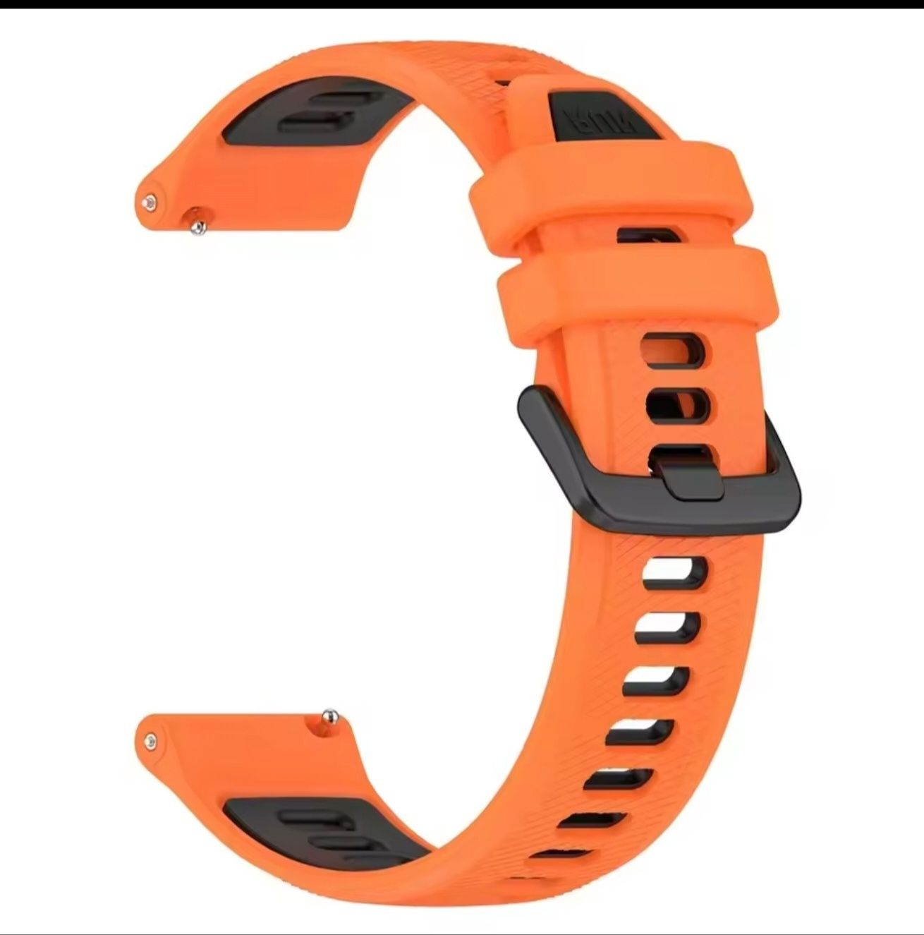Pasek silikonowy do zegarka smartwatch 22 cm pomarańczowo czarny