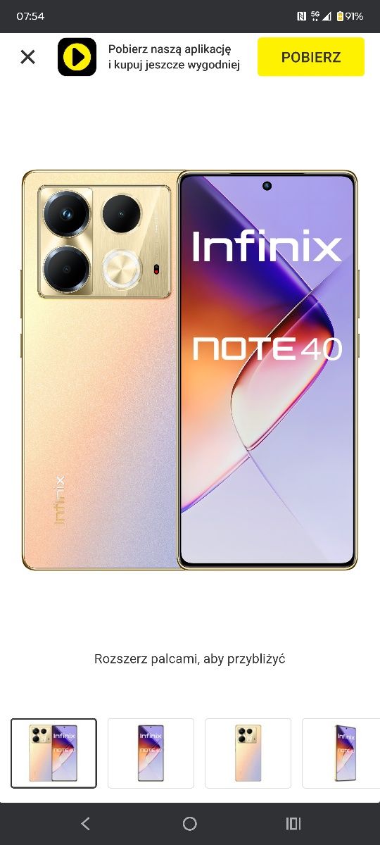 Infinix note 40 stan idealny