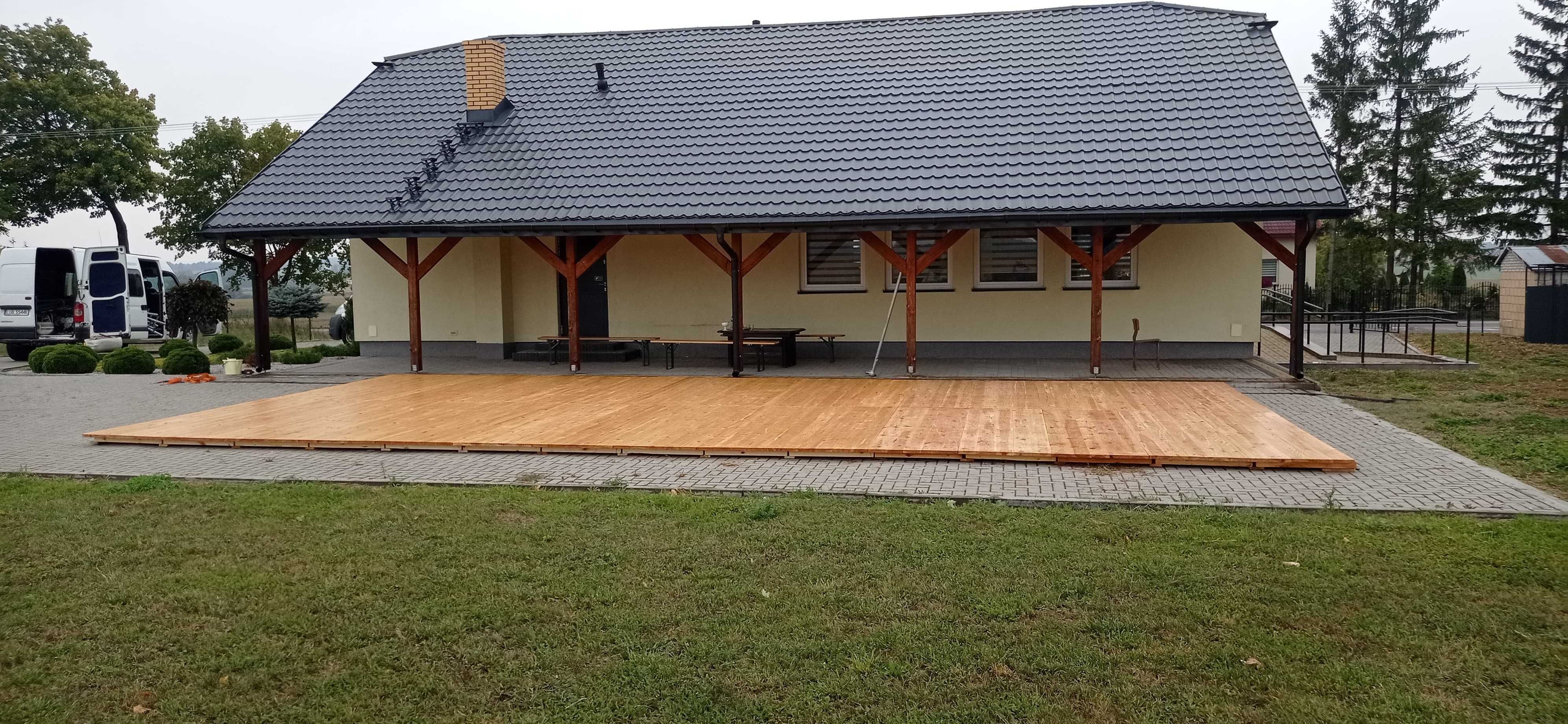 Wynajem podłogi drewnianej, podłogi plenerowe, namioty, wyposażenie