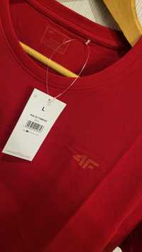 Koszulka T-shirt 4F Czerwona L Gładka Męska Damska Unisex
