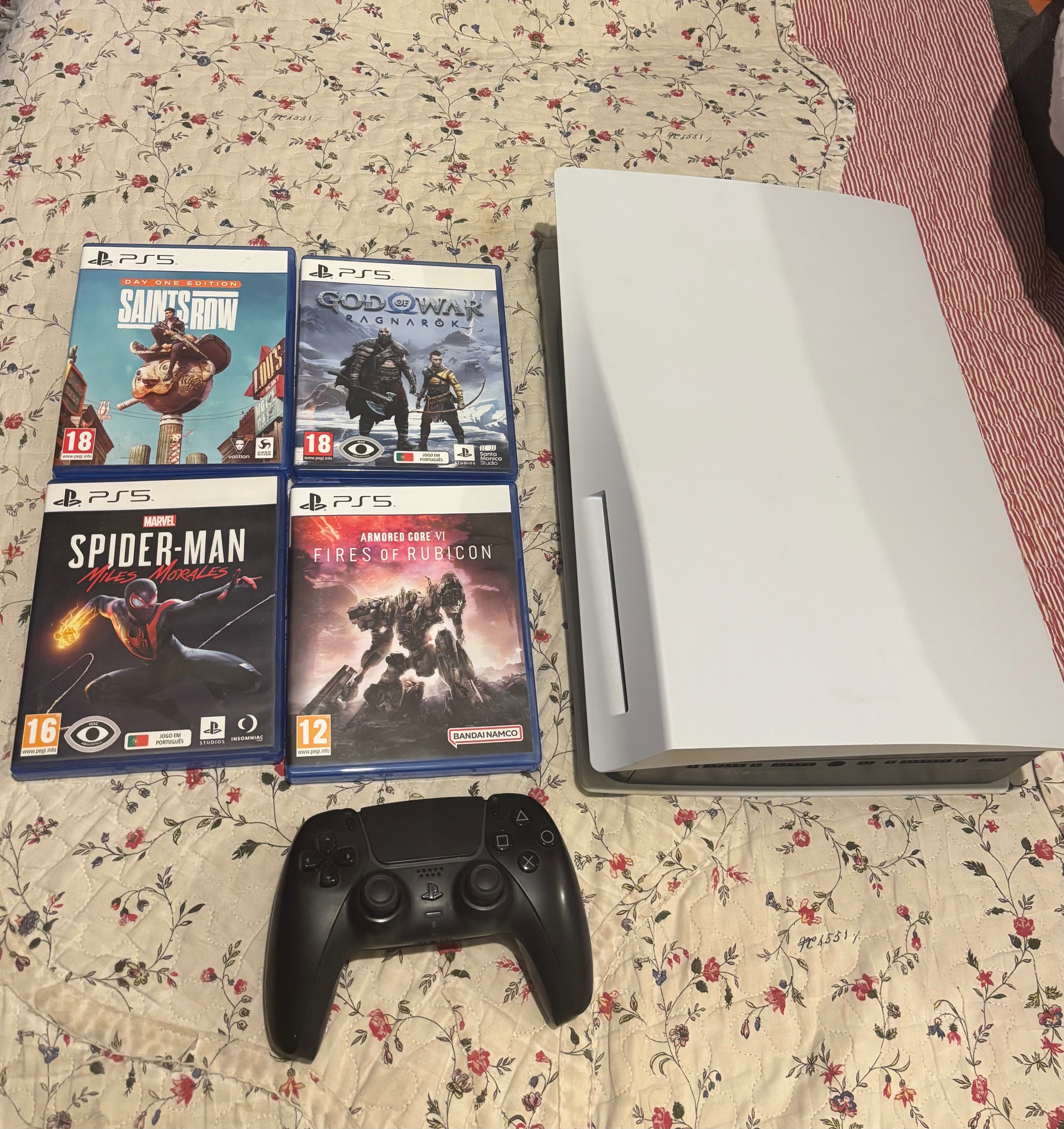 Ps5 825gb [disco] + Pulse 3D Headset + 4 Jogos - sem garantia